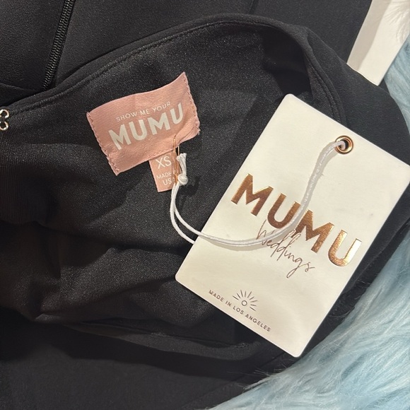 NWT Show Me Your Mumu Zurich Knot Gown in Black Stretch Crepe - Picture 6 of 9